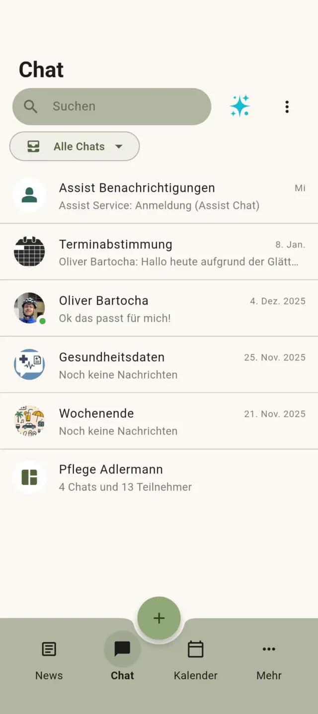 Via Vivendi Chat — Verschlüsselte Kommunikation mit Angehörigen und Pflegedienst